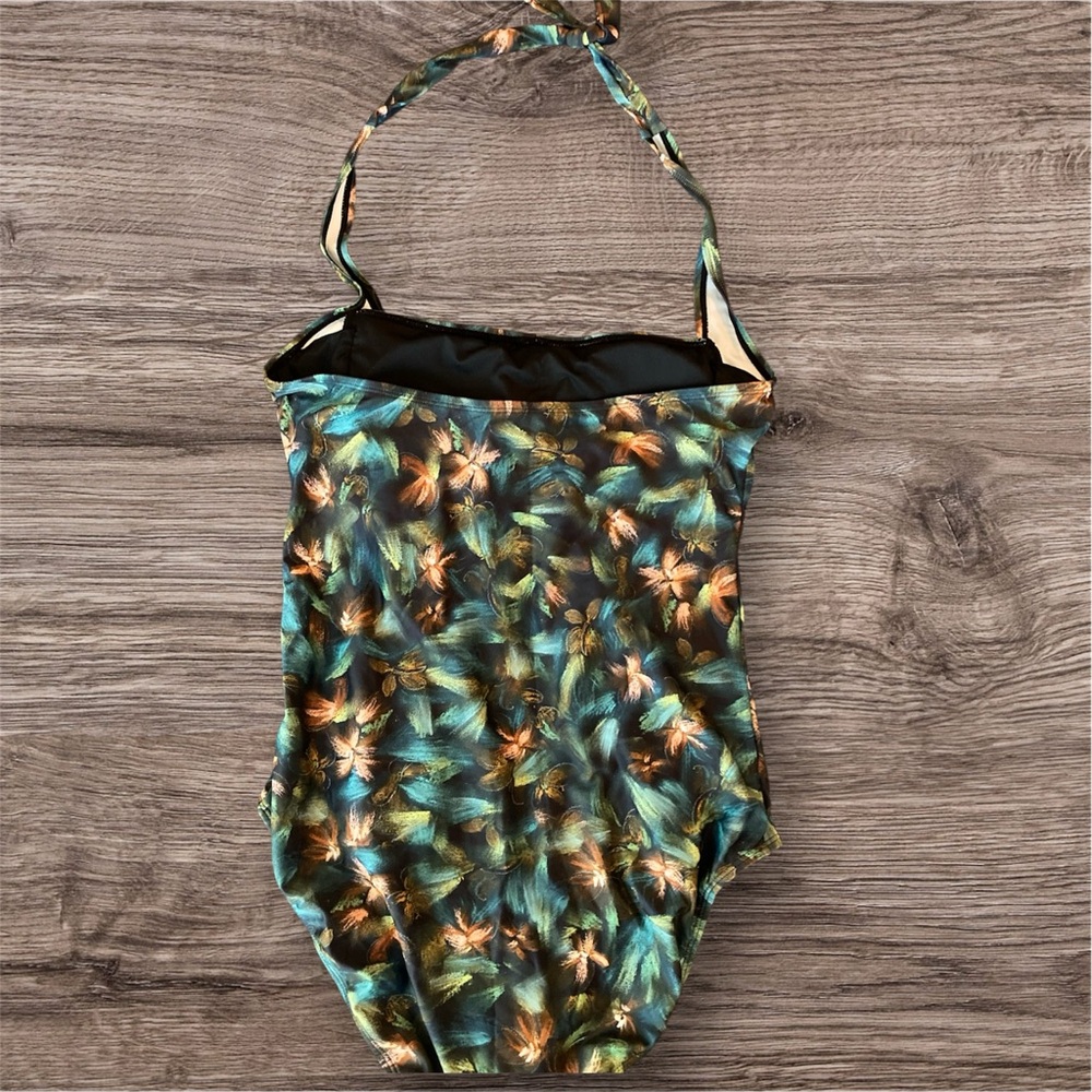 Swimsuit One Piece Swimsuit Ruched Tummy Control Bathing Suits Halter Large NWT - Picture 5 of 5